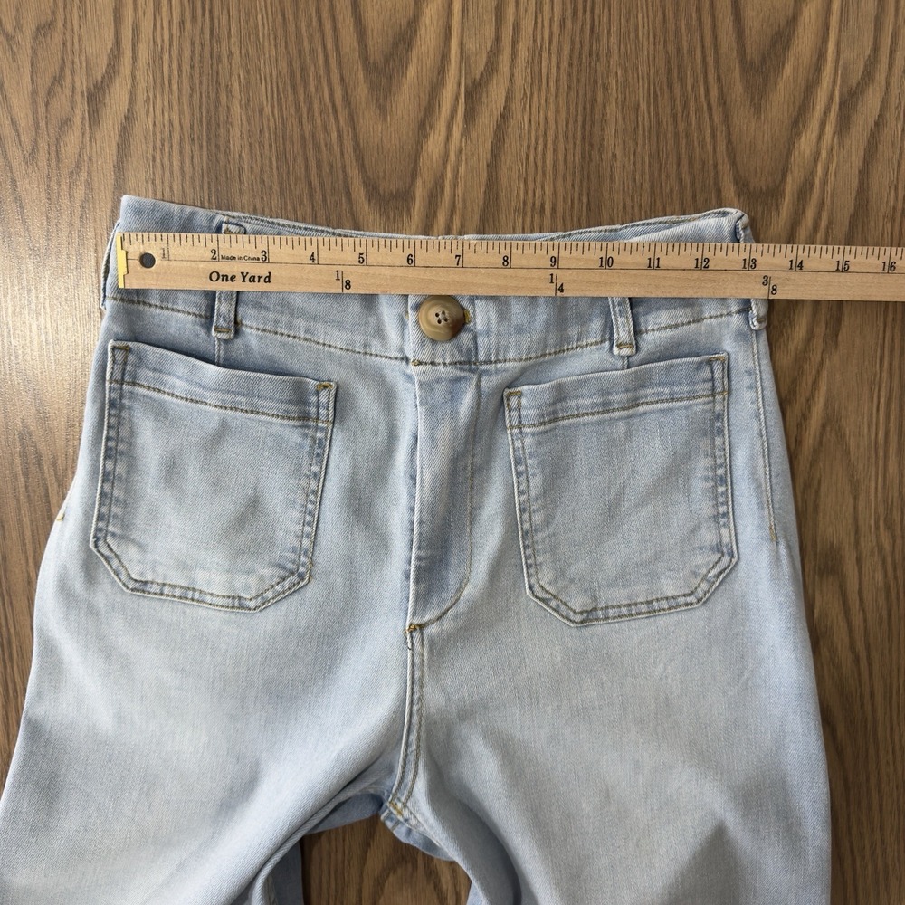 Maeve Anthropologie The Colette Jeans Womens 25 Blue Wide Leg Crop Light Denim - Picture 9 of 14